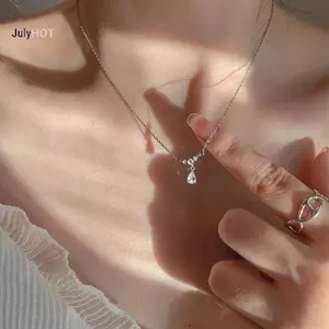 JULYHOT Thời Trang Giọt Nước Mặt Dây Chuyền Xương Đòn Dây Xích Nữ Hợp Thời Trang Đơn Giản Nhỏ Kim Cương Giả Trang Sức Tính Khí Tiệc Cưới Quà Tặng Massivedeals
