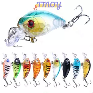 TMOY 1 Crankbait 4g 4.5cm Bơi Quay Mồi Cứng Cho Bass Pike Mồi Câu Cá Wobblers Câu Chuyện 3D Mắt TMOY