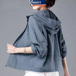 MAKY Nữ Chống Nắng Jaet Dài Tay Có Mũ Trùm Đầu Phù Hợp Với Áo Mỏng Thoáng Khí VN