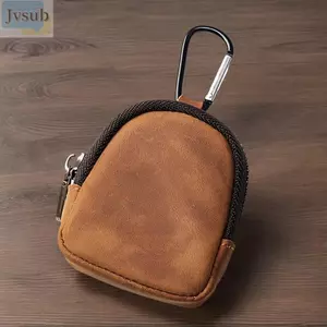 Ví đựng tiền xu JVSUB, có dây kéo bằng da thật Túi dây kéo nhỏ, Mặt dây chuyền túi chìa khóa Mini cổ điển cho đồng xu Phụ kiện tai nghe