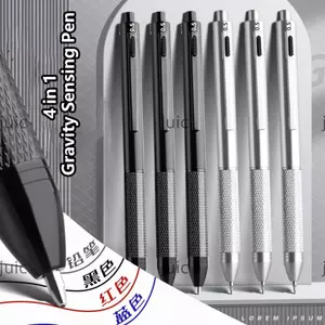 Bút Đa Năng JUIC, Bút Bi 3 Màu Kim Loại 4 Trong 1, Có Thể Đổ Lại Cảm Biến Trọng Lực Loại Bấm Bút Viết Quà Tặng