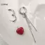 LUImo Thời Trang Trái Tim Mặt Dây Chuyền Tai Bule Thời Trang Không Đều Pha Lê sel Bông Tai Ngọt Ngào Mát Kim Loại Dây Xích Tai Phụ Kiện Quà Tặng SBS