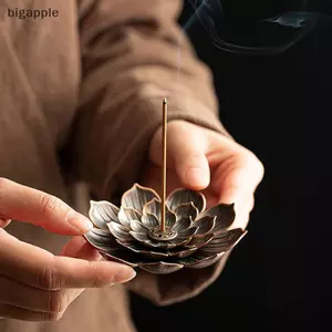 Bigapple Kim Loại Hương Đốt Sti Giá Đỡ Phật Giáo Đường Sen Tấm Hương Gỗ Đàn Hương Cuộn Đế Đền Yoga Studios Trang Trí Nhà Cửa RDG