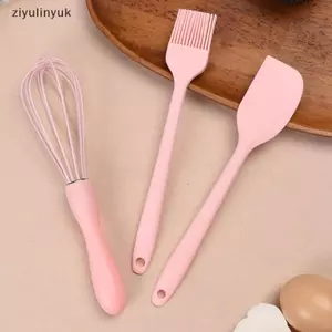Ziyulinyuk 3 Cái / bộ Bộ Nướng Bánh Silicon Kem Thìa Cạp Nhà Bếp Hộ Gia Đình Đánh Trứng Thịt Nướng Dầu Bàn Chải Tiện Ích Đồ Dùng Nhà Bếp VN
