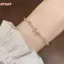 HFSHY Sang Trọng Micro-Dát Pha Lê Nơ Vòng Tay Sáng Bóng Có Thể Điều Chỉnh Zircon Cổ Tay Trang Sức Nữ Cưới Khách Đeo VN
