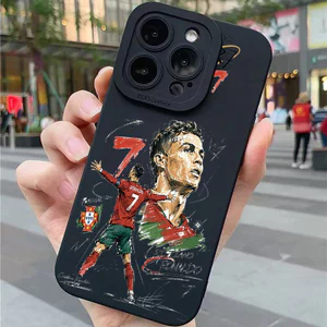 Ốp lưng iPhone cho iPhone 11 12 13 14 15 16 17 Pro Max 7 8 Plus X XS XR Silicon lỏng mềm hoa văn Ronaldo Bồ Đào Nha