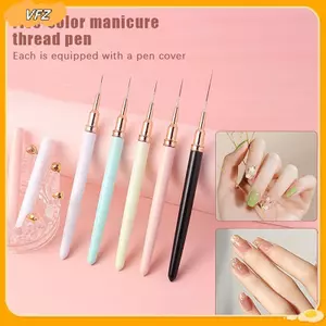 VFZ 5 Chiếc Móng Tay Nghệ Thuật Bút Bộ Bàn Chải Bộ Đường Dài Sọc Vẽ UV Gel Tranh Thiết Kế Móng Tay Bút Dụng Cụ Làm Móng Tay Chuyên Nghiệp Louislifecool