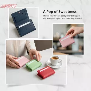 HFSHY 1 Cái Dây Kéo Ví Mini Đơn Giản Da PU Nam Nữ Ví Đựng Tiền Xu Di Động Nhiều Tiền Khe Cắm Túi Đựng Thẻ Ví Ngắn VN