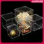 JASMINE 1 Hộp Acrylic Trong Suốt Có Nắp Nhựa Tổ Chức Quà Tặng Nhỏ Vuông Paing Hộp Đựng Thực Phẩm Kẹo Bảo Quản Cho Gia Đình JASMINE