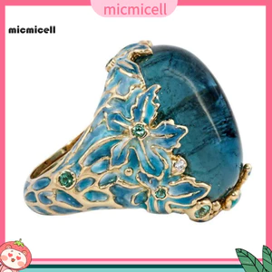 MIC _ Ring Trang Trí Bắt Mắt Chống Biến Dạng Retro Thanh Lịch Hoa Nguyên Tố Nhẫn Nữ Cho Cuộc Sống Hàng Ngày