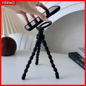 Giá đỡ điện thoại YRBWD, 360° Chân máy từ tính bạch tuộc xoay ổn định, Giá đỡ điện thoại di động có thể điều chỉnh từ tính linh hoạt Mini cho Magsafe để phát trực tiếp