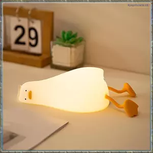1 Cái Nằm Vịt Phẳng Đèn Ngủ, Đèn LED Squishy Vịt Ánh Sáng Dễ Thương Vịt Như Shown Silica Gel Có Thể Điều Chỉnh Độ Sáng Mầm Non Đèn Ngủ