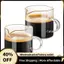 Cốc Espresso Bộ 2, 4 OZ Kính Trong Suốt Đôi Vòi Cốc Espresso Shot