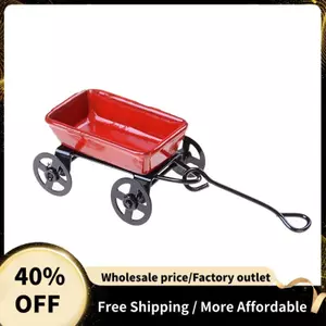 1: 12 Mini Dễ Thương Nhà Búp Bê Thu Nhỏ Kim Loại Đỏ Nhỏ Kéo Xe Sân Vườn Thu Nhỏ Đồ Nội Thất Phụ Kiện