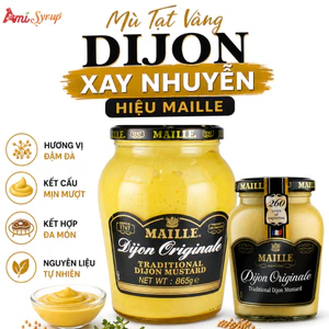 Mù Tạt Vàng Dijon Xay Nhuyễn Hiệu Maille, Dijon Original Mustard 215g và 865g, Gia Vị Cao Cấp