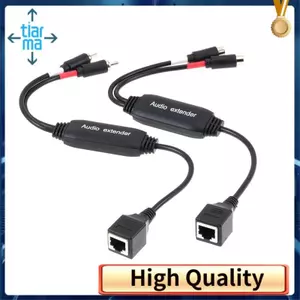 Bộ mở rộng âm thanh Cáp mạng 100M Đỏ trắng sang RJ45 Mở rộng truyền tín hiệu 100m cho người chơi âm thanh