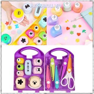 ARTISANU DIY Puncher Craft Set, Nhựa có hộp lưu trữ Bộ hình dạng đục lỗ thủ công cho trẻ em, các dự án DIY kích thước nhỏ sáng tạo Hướng dẫn sử dụng đục lỗ cho trẻ em từ sáu tuổi trở lên