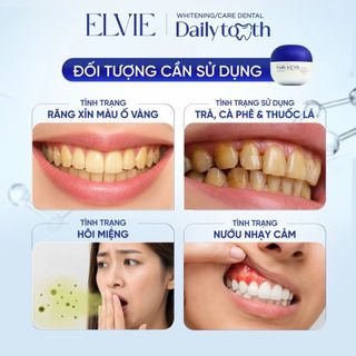 [COMBO 3 HỘP] Tinh Chất Hỗ Trợ Trắng Răng Daily Tooth Elvie (45g) - Hỗ trợ khử vàng làm trắng răng an toàn