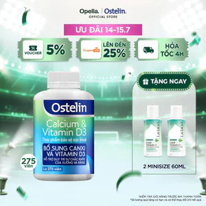 Ostelin Viên Uống Hỗ Trợ Bổ Sung Calcium & Vitamin D3 Duy Trì Chắc Khỏe Xương và Răng 275 viên
