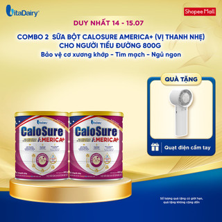 [COMBO 2 LON] Sữa bột CaloSure America+ vị thanh nhẹ - Giúp tiêu hoá khoẻ, hỗ trợ xương khớp - Lon 800g