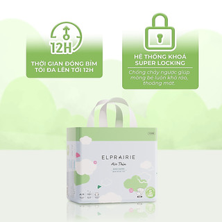 Combo 4 Tã/Bỉm Dán ELPRAIRIE Air Thin Size S 34 Miếng Cho Trẻ Sơ Sinh, Thấm Hút Nhanh Chóng, Chống Hăm Bí