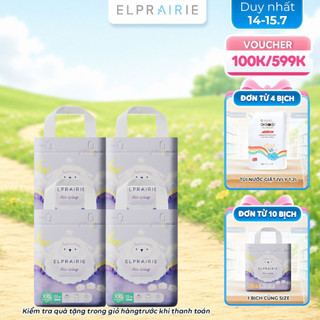 Combo 4 Tã/Bỉm Quần ELPRAIRIE Air Wing Hàn Quốc Size XXL 22 Miếng Khô Thoáng Mềm Nhẹ, Thấm Hút Vượt Trội, Chống Tràn