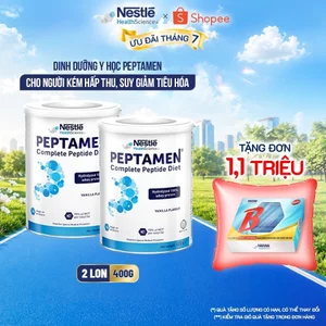 Bộ 2 Sữa Bột NESTLÉ PEPTAMEN Thụy Sĩ Hỗ Trợ Người Kém Hấp Thu,Giảm Chức Năng Tiêu Hóa 400G
