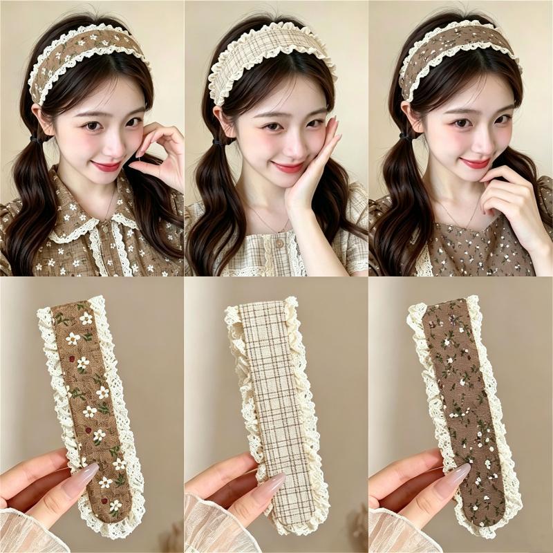 Triều Tiên dệt ren băng tóc phong cách nhẹ nhàng thời trang ngọt ngào phụ nữ Velcro băng đầu phụ kiện tóc
