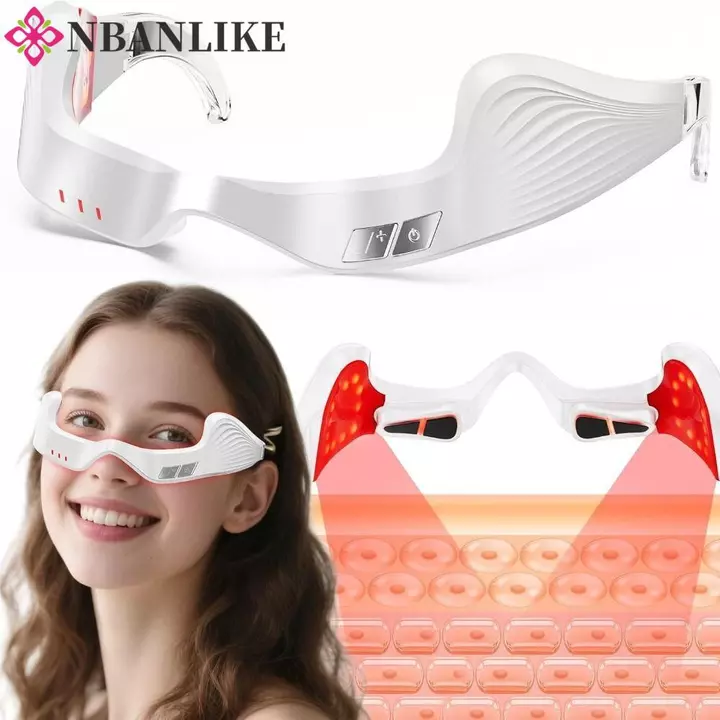 Máy mát xa mắt NBANLIKE, Máy mát xa điện Máy chăm sóc mắt vi mô, làm đẹp Smooth Fine Line Đèn đỏ chống lão hóa Kính dưới mát xa Loại bỏ túi mắt