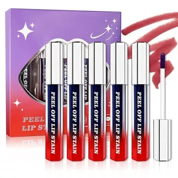 5 Chiếc Son Stain Peel Sff Lip Liner Stain Set Son Môi Lỏng Mờ Tự Nhiên Son Tint Stain Lâu Dài Chống Thấm Nước Sắc Tố Cao Lột Màu Môi Quà Tặng Trang Điểm Cho Nữ