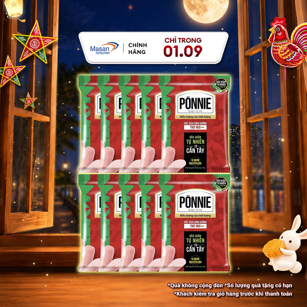 [Chọn loai] Xúc xích tiệt trùng Ponnie Heo 35gr