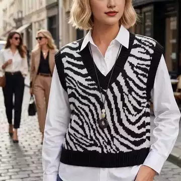 Áo Len Cổ Chữ V Áo Mùa Xuân Thu Thường Ngày Phù Hợp Với Áo Vest Dệt Kim Không Tay Áo Khoác Hàn Quốc Rời Áo Khoác Áo Len Tank Top