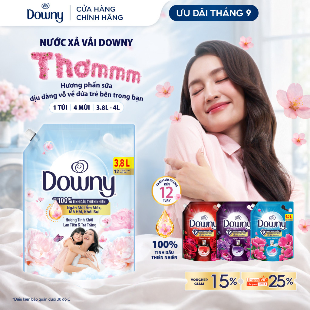 Nước Xả Vải Downy Nhiều Mùi Hương 3.8L / 4L
