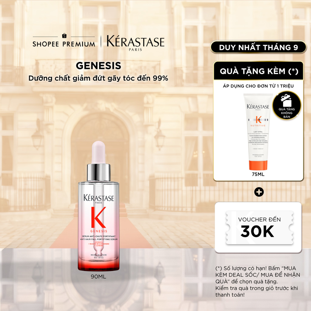 Serum dành cho da đầu giúp giảm gãy rụng và đứt gãy tóc đến 84% sau 6 tuần - Kérastase Genesis 90ml