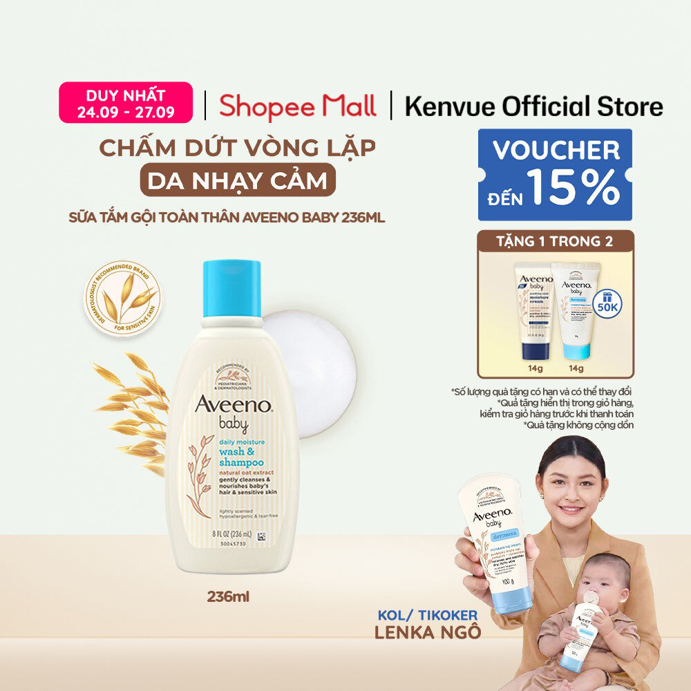 Sữa tắm gội toàn thân Aveeno baby 236ml