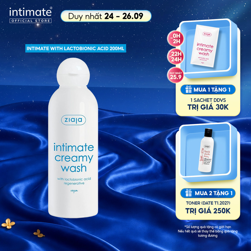 Dung Dịch Vệ Sinh Phụ Nữ Ziaja Intimate With Lactobionic Acid ZIAJA Giúp Khử Mùi, Dưỡng Ẩm, Tăng Đàn Hồi Cho Da 200ml