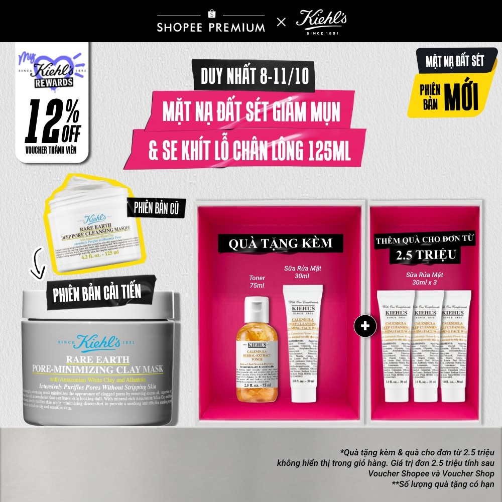 Mặt nạ đất sét Kiehl's Rare Earth Deep Pore Cleansing Masque 125ml