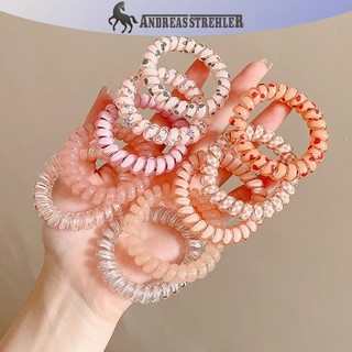 Onetimingfine 5 Chiếc Dây Điện Thoại Nhiều Màu Sắc Tóc Bé Gái Traceless Lò Xo Co Giãn Băng Đô Quấn Tóc Cho Nữ Mũ Đội Đầu Dây Buộc Tóc Dây Cao Su VN