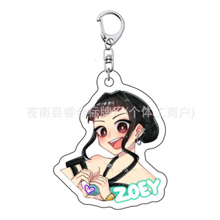 Cartoon KPop Demon Hunters Keychains Accessories Rumi Zoey Jinu Mira Key Ring Acrylic Keyrings Kawaii Key Chain Fans