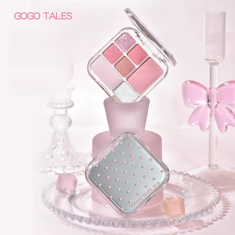 [HỎA TỐC] Bảng phấn mắt GOGO TALES GT812 7 ô nắp bạc tráng gương trái tim Handy Girlish Palette 12g