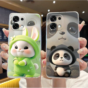 Dành Cho OPPO A6 Pro 4G 5G / F31 5G Vỏ Điện Thoại TPU Silicon Mềm Chống Rơi Ins Phong Cách Dễ Thương In Họa Tiết Gấu Trúc Thỏ Chống Sốc Trong Suốt