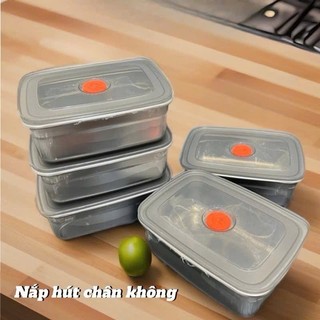 [Hút chân không] Hộp inox chữ nhật, có nắp đậy hút chân không, đựng thực phẩm - đa năng, tiện dụng