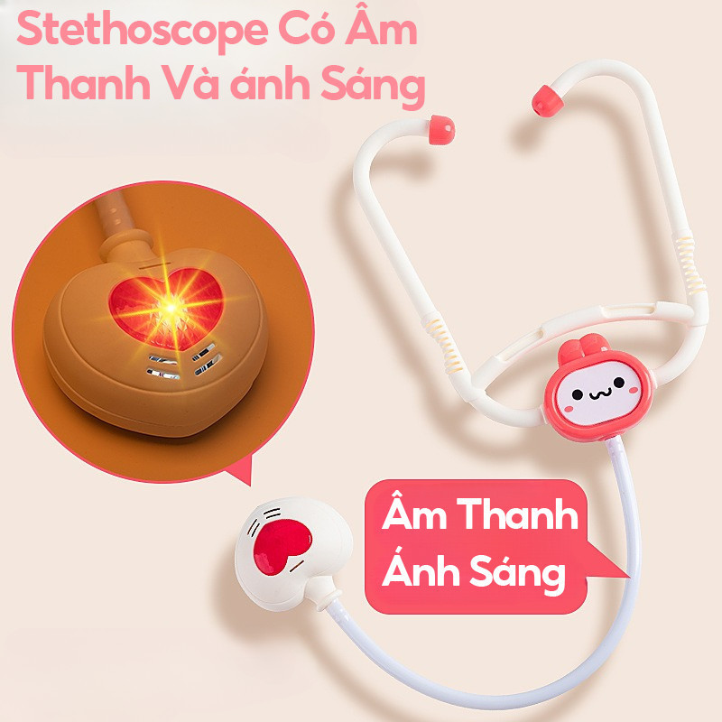 Bộ Đồ Chơi Bác Sĩ Mô Phỏng, 40 Chi Tiết Thật, cho bé gái trai trẻ em, nhập vai mô phỏng, thiết bị y tế thật