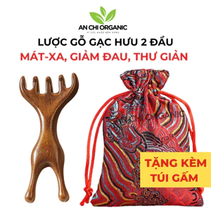 Lược Gỗ Đàn Hương Massage Đầu Mặt Cổ Vai Gáy Thư Giản, Giảm Đau Mỏi Nhiều Hình Dạng An Chi Organic