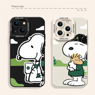 Ốp điện thoại sơn Snoopy dễ thương thời trang cho iPhone16 / 15 / 14 / 13 / MINI / 12 / 11 / Pro MAX / X / XS / XR / 7 / 8 / 6 Vỏ bảo vệ toàn diện bằng silicon lỏng chống sốc và chống rơi