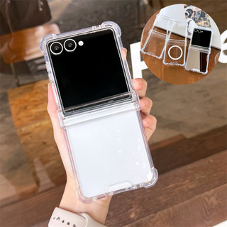 Ốp điện thoại từ tính trong suốt sang trọng cho Samsung Galaxy Z Flip 7 Z Flip 6 Z Flip 5 Z Flip 4 Z Flip 3 Bản lề 3in1 Slim Ốp lưng chống sốc Flip7