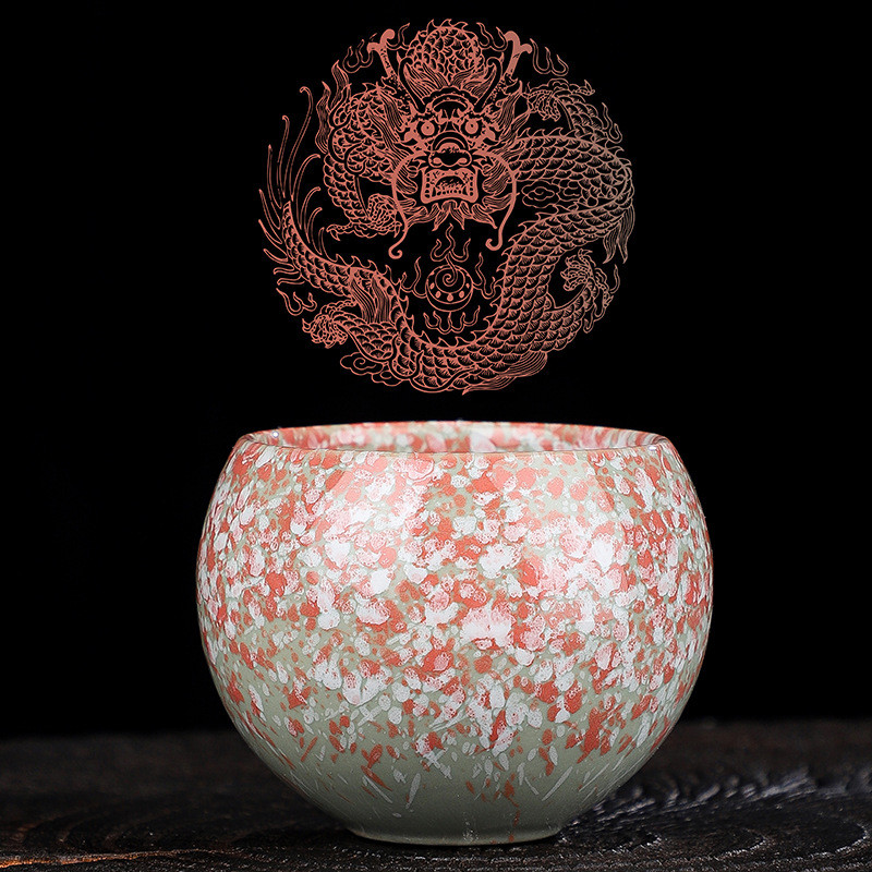 Gốm Tianmu Glaze Kiln Thay Đổi Cốc Xây Dựng Sakura Rồng Trứng Cốc Không Màu Cốc Kung Fu Trà Master Cup Bát Trà Quà Tặng 7PB2