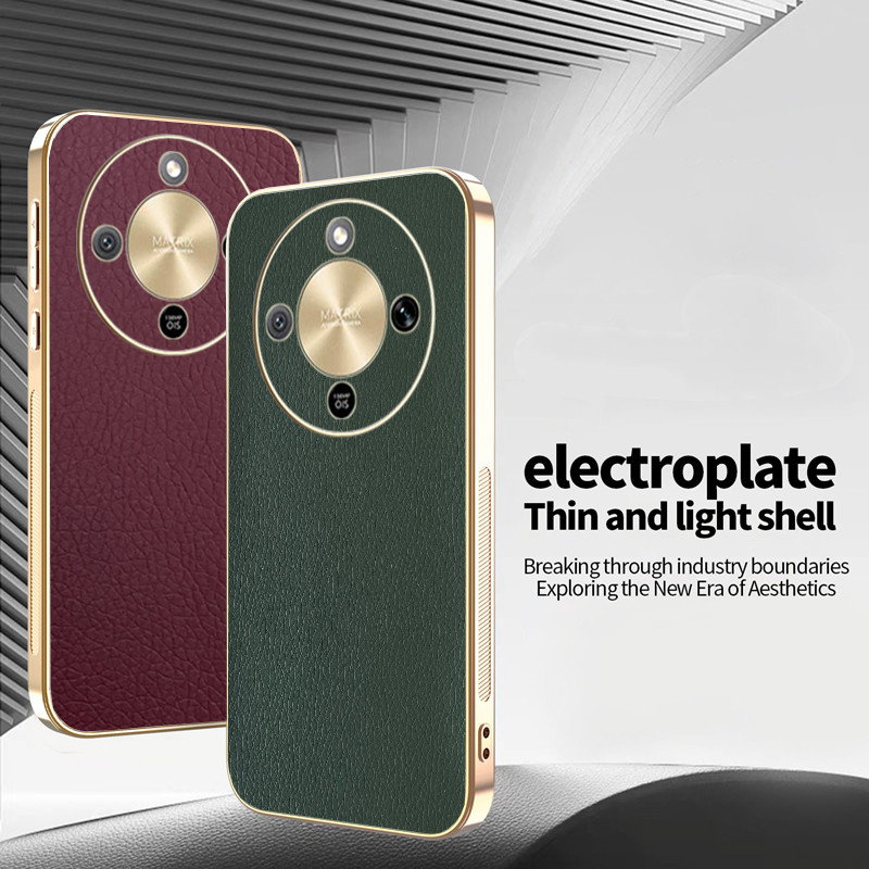 Ốp Lưng Cho Honor X9d Da Màu Siêu Mỏng Mạ Điện TPU Edge Chống Rơi Vỏ Điện Thoại