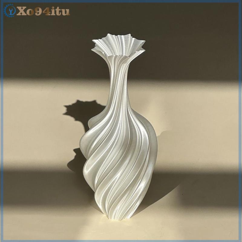 XOITU Bình in 3d Bình hoa phong cách hiện đại Bình hoa có hoa văn xoáy Bình trưng bày hoa thẩm mỹ cho phòng khách Trang trí máy tính để bàn VN