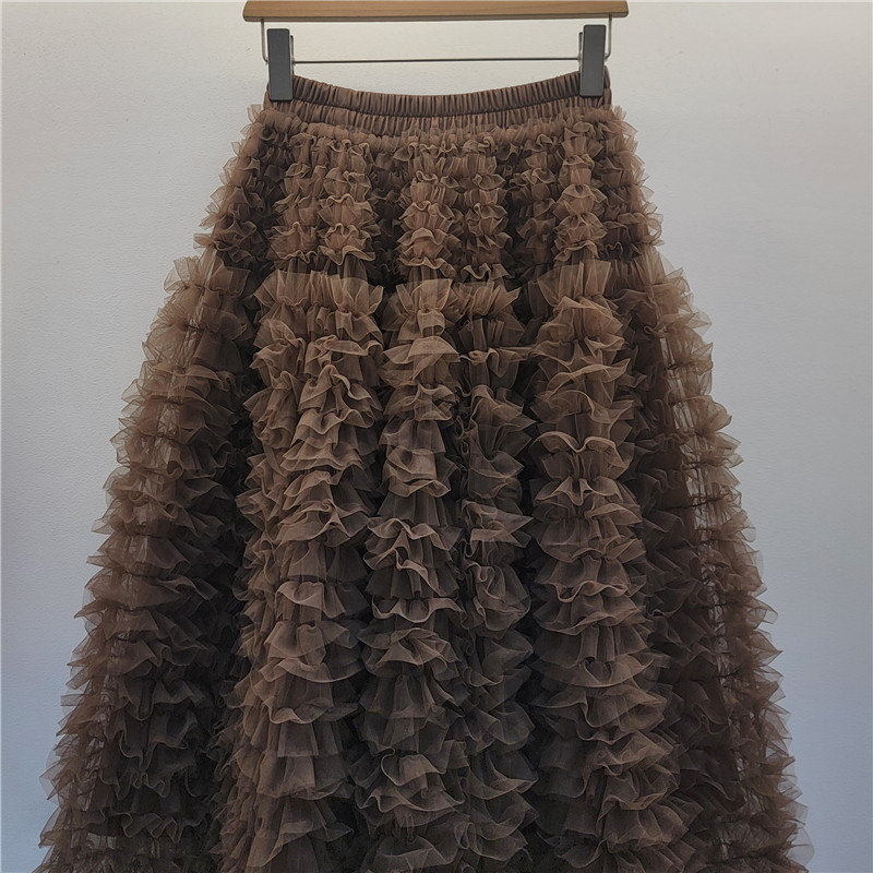 Cao Cấp Nhiều Lớp Bánh Váy Pettiskirt Phong Cách Công Chúa, Dài Nửa Chiều Dài